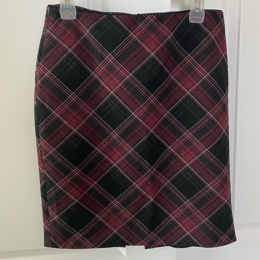 WHBM Tartan Plaid Pencil Skirt